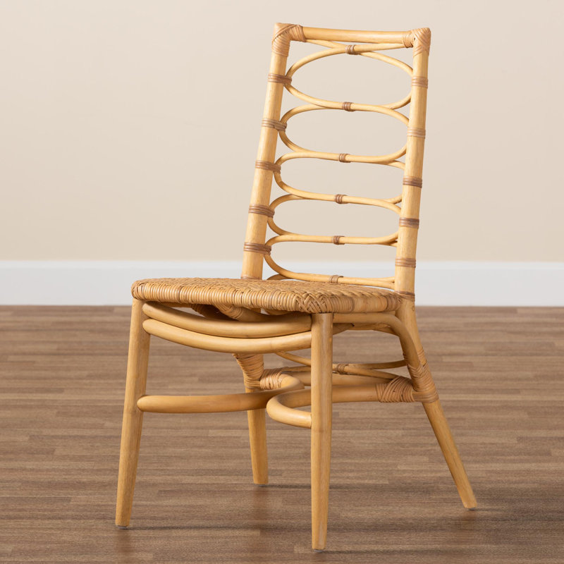 Bay Isle Home??? Blagdon Ladder Back Rattan Side Chair in Natural Brown ...